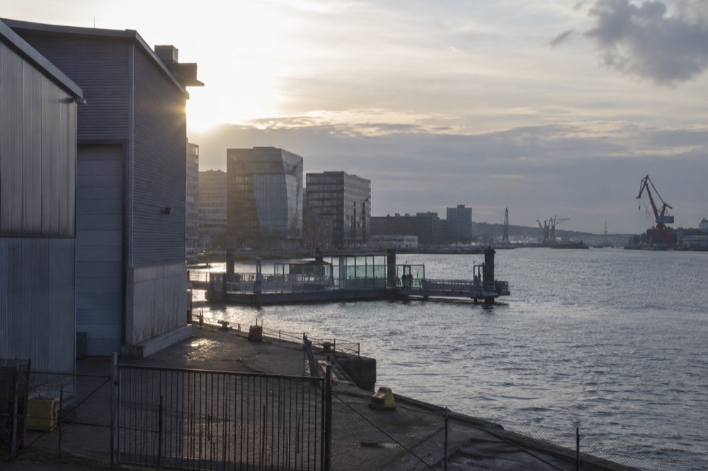 A closed industrial building near the water at Arendal on the Hisingen waterfront