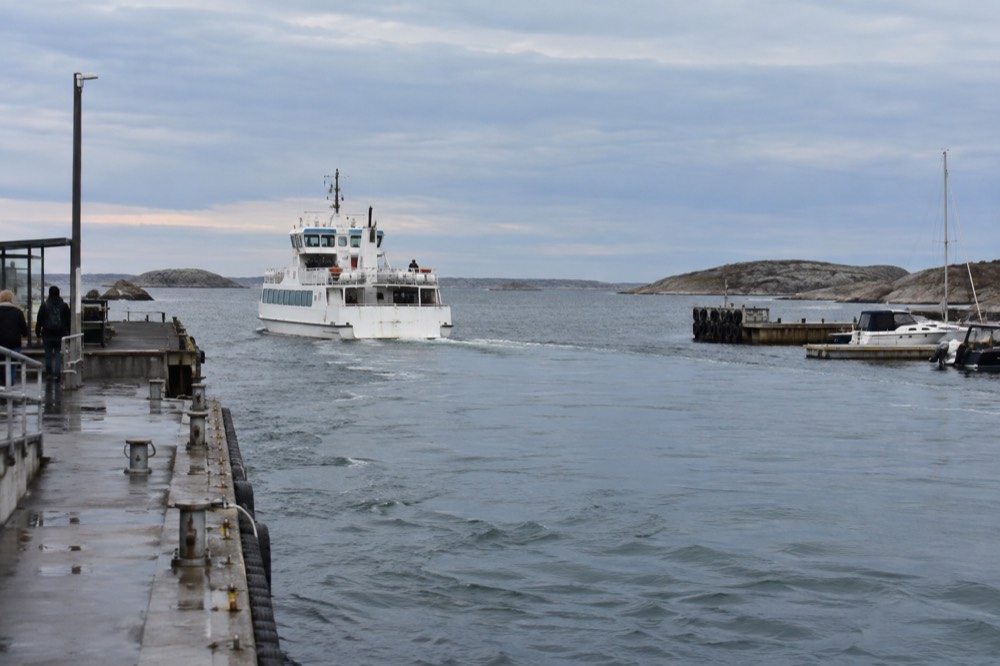 A ferry departing Saltholmen terminal toward the Gothenburg archipelago islands